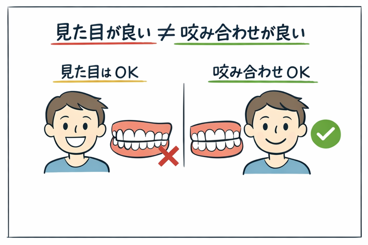 見た目と噛み合わせのイメージ